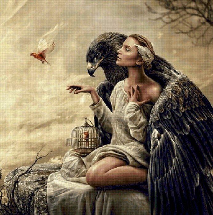 Девушка с орлом