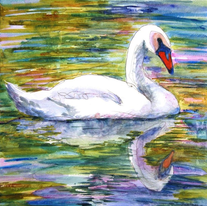 Рисование лебедя