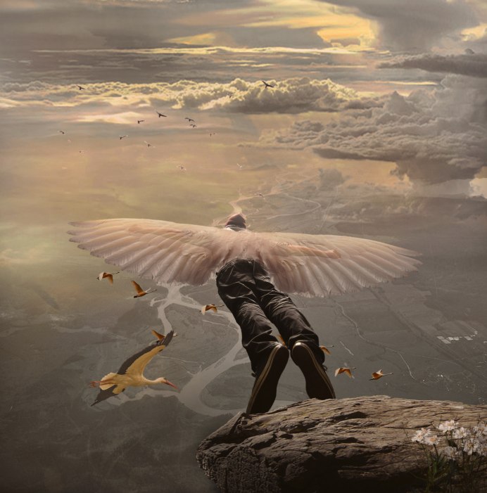 Птица взлетает