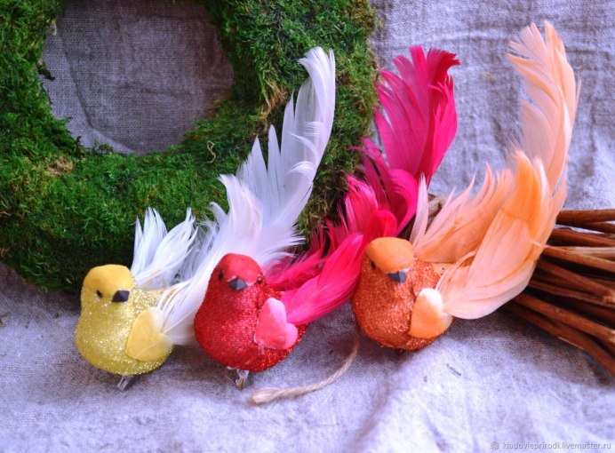 Искусственные птички для декора