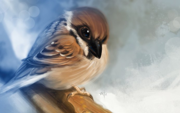 Воробей мультяшный