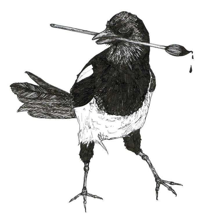 Сорока в лесу