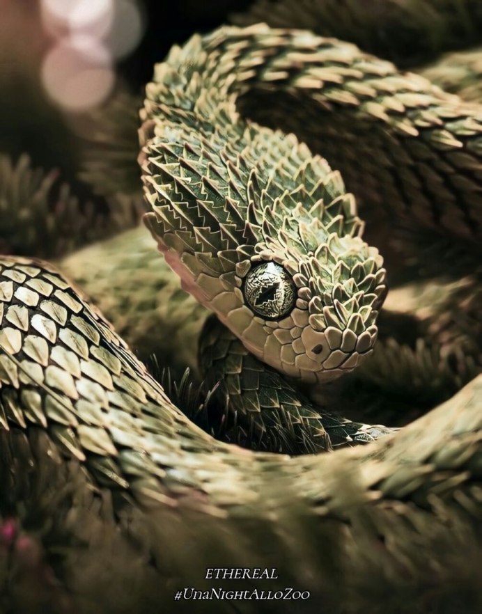 Колючая кустарниковая гадюка (Atheris hispida)