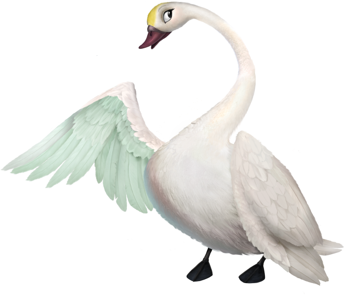 Свадебные лебеди на прозрачном фоне