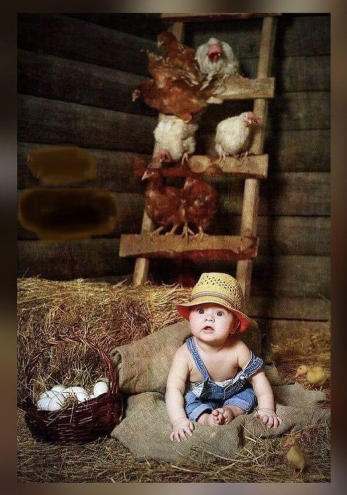 Младенец в деревне фотосессия