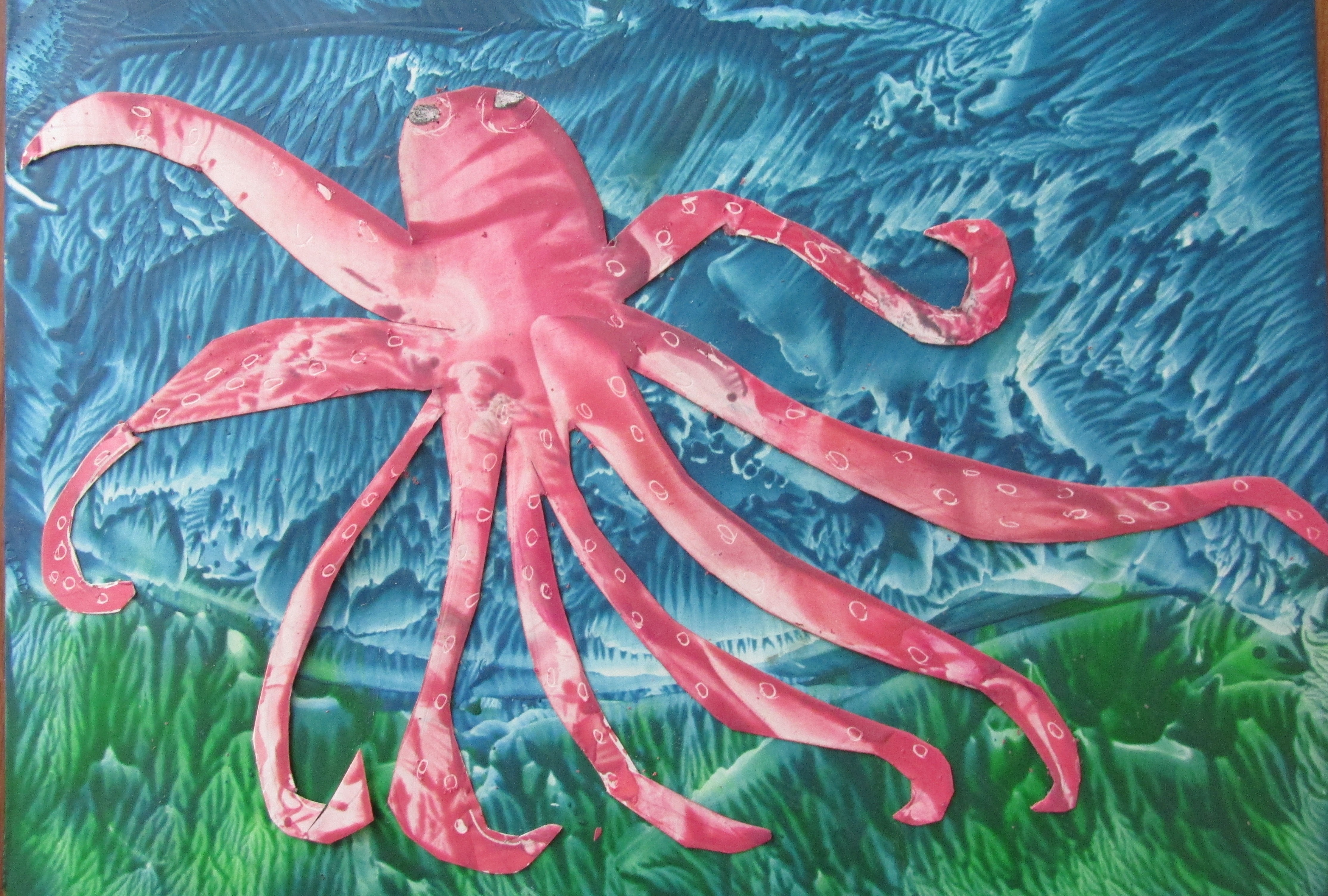 Розовые осьминоги. Осьминог розовый. Розовый осьминог осьминог. Конкурс морские животные. Осьминог картина из пластилина.