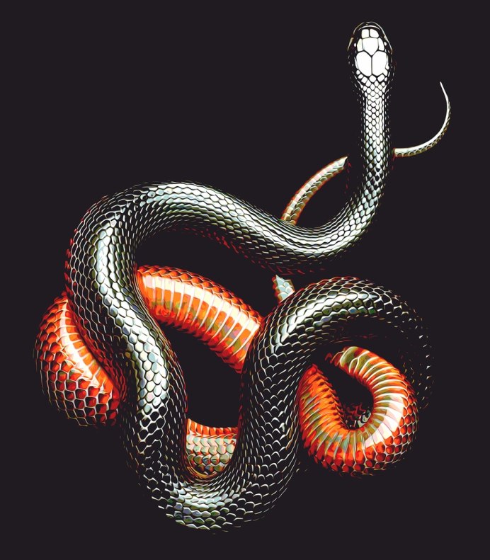 Змея съедает другую змею заживо