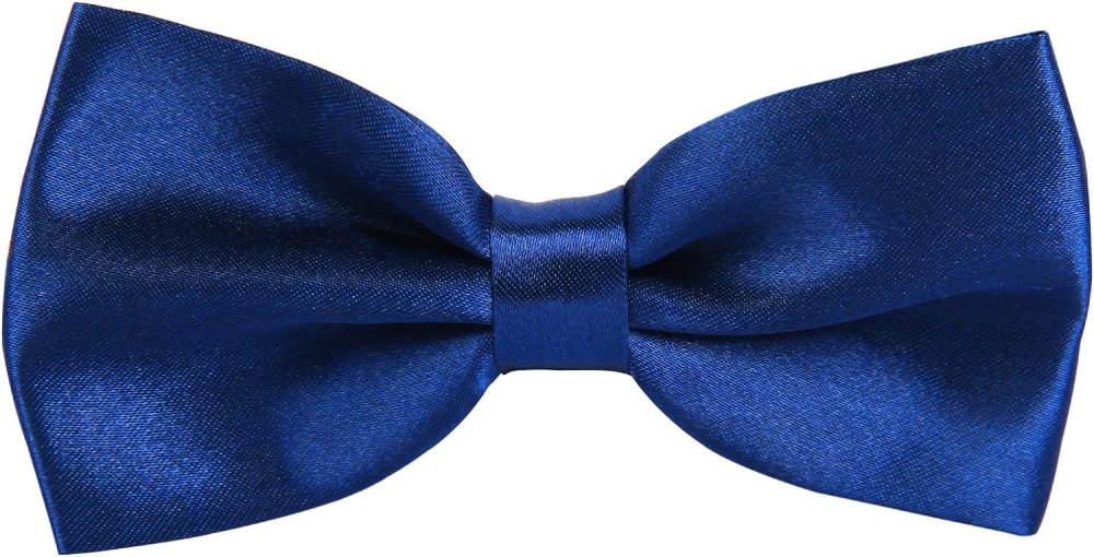 Галстук-бабочка атлас синий