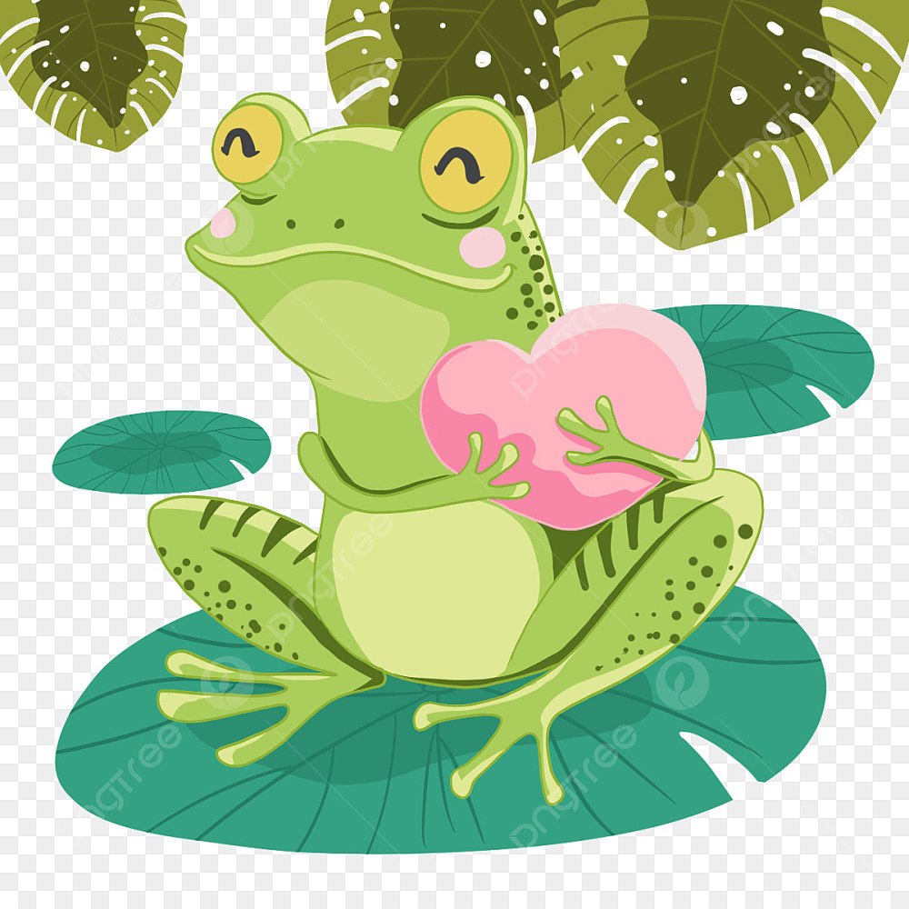 Лягушки обнимаются милый рисунок