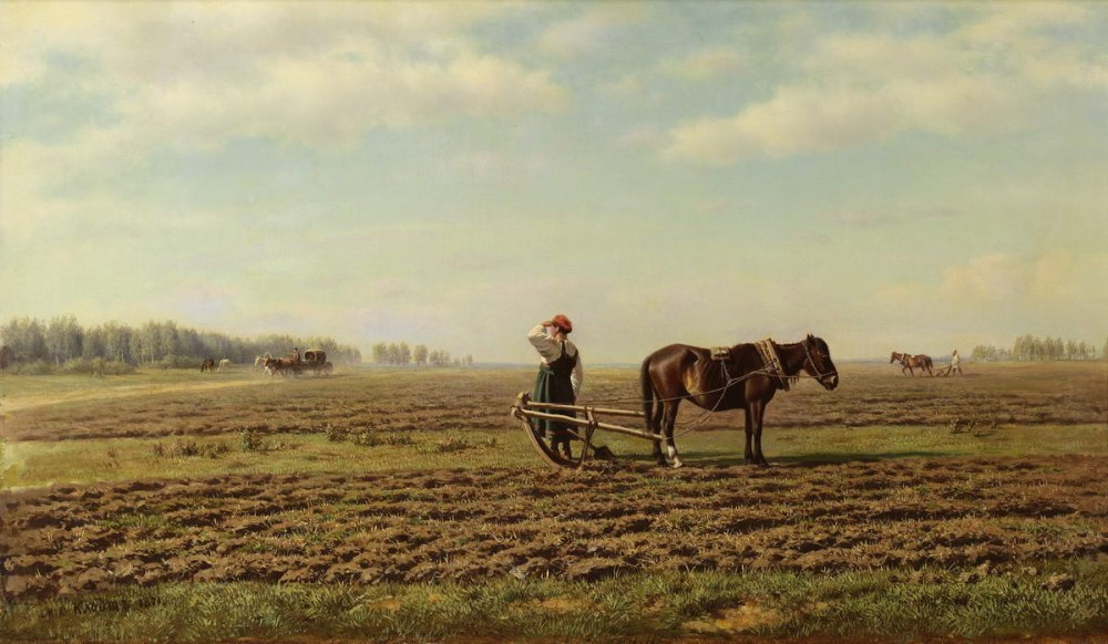 Клодт Михаил Константинович" на пашне "1872.