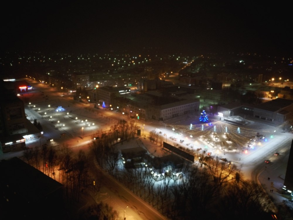 Чернушка вид сверху ночью