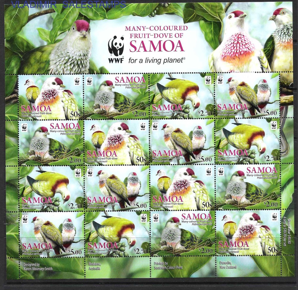 Почтовые марки птицы Samoa